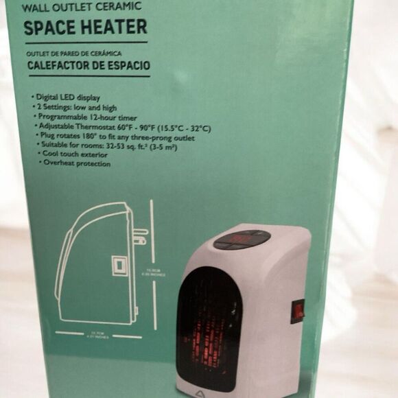 Wall Outlet Plug-in Small Room Ceramic Space Heater By Ambiano Digital LED - Picture 4 of 4